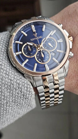RAYMOND ERKEK KOL SAATİ RYM-81054-GÜMÜŞ-ROSE-BL