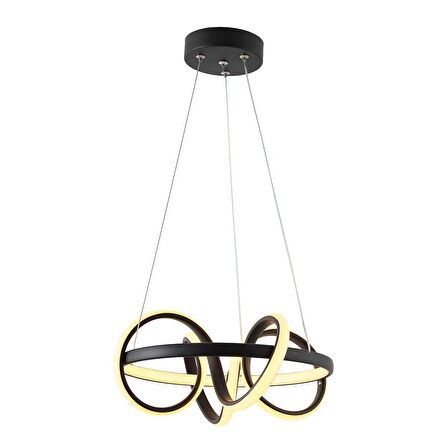 TT003-SY TT Aydınlatma Sarmal Modeli ( Sarı Işık Led ) Mat Siyah Led Avize