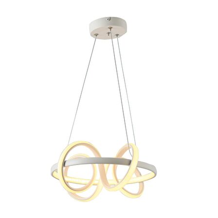 TT003-BY TT Aydınlatma Sarmal Modeli ( Sarı Işık Led ) Mat Beyaz Led Avize