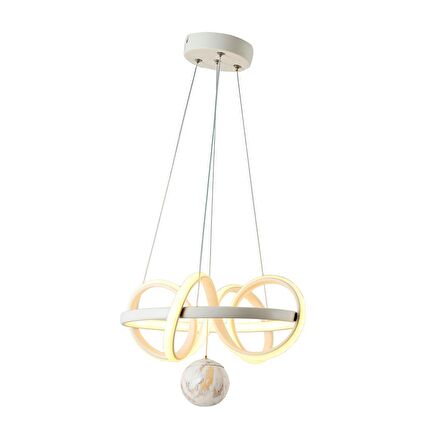 TT003TPL-BY TT Aydınlatma Sarmal Modeli Mat Beyaz ( Gün Işığı Led ) Mermer Desen Toplu Led Avize
