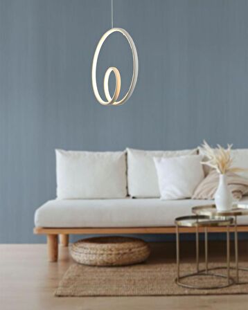 TT004-BY TT Aydınlatma Göz Modeli ( Beyaz Işık ) Mat Beyaz Led Avize