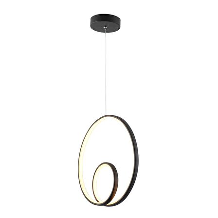 TT004-SY TT Aydınlatma Göz Modeli ( Sarı Işık Led ) Mat Siyah Led Avize