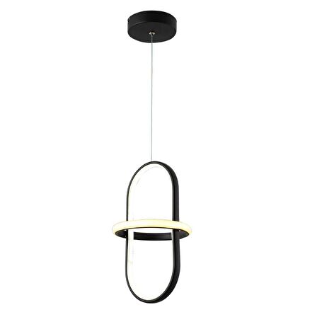 TT006-1-SY TT Aydınlatma Minyon Modeli ( Sarı Işık Led ) Tekli Mat Siyah Led Avize