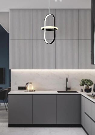TT006-1-SY TT Aydınlatma Minyon Modeli ( Sarı Işık Led ) Tekli Mat Siyah Led Avize