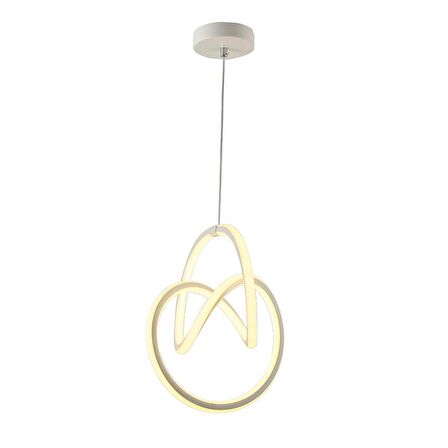 TT013-BY TT Aydınlatma Düğüm Modeli ( Beyaz Işık ) Mat Beyaz Led Avize