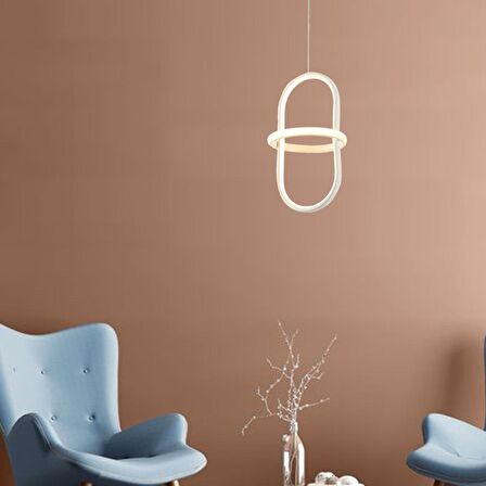 TT006-1-BY TT Aydınlatma Minyon Modeli (Sarı Işık Led ) Tekli Mat Beyaz Led Avize