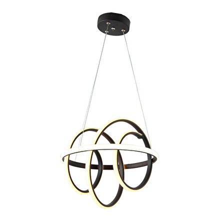 TT005-SY TT Aydınlatma Burgu Modeli ( Sarı Işık Led ) Mat Siyah Led Avize