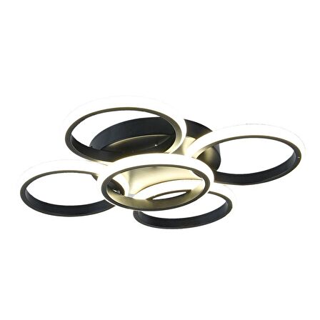 TT304-4+1-SY YUVARLAK TT Aydınlatma Mat Siyah 5 li ( Gün Işığı ) Led Avize