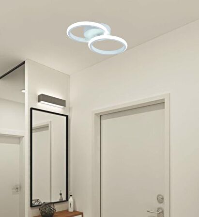 TT305-2-BY TT Aydınlatma Mat Beyaz 2 li ( Gün Işığı ) Led Avize