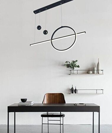 TT026-SY TT Aydınlatma Mat Siyah ( Beyaz Işık ) Led Avize