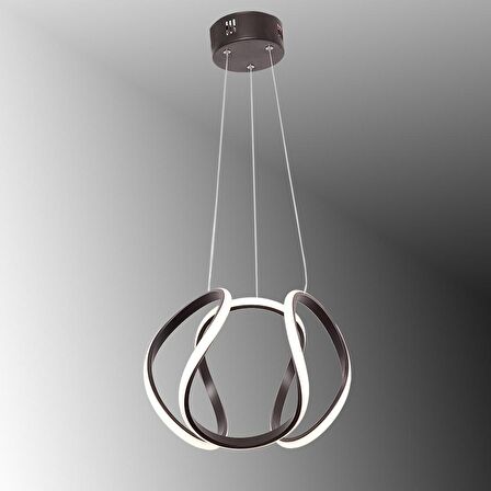TT306-35-SY TT Aydınlatma Kavis Modeli Mat Siyah ( 3 Renk Işık ) Led Avize
