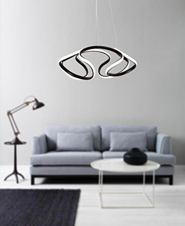 TT307-40-SY TT Aydınlatma Helezon Modeli Mat Siyah ( Gün Işığı ) Led Avize