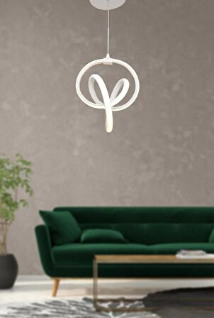TT317-BY TT Aydınlatma Stilla Modeli Mat Beyaz ( Sarı Işık ) Led Avize