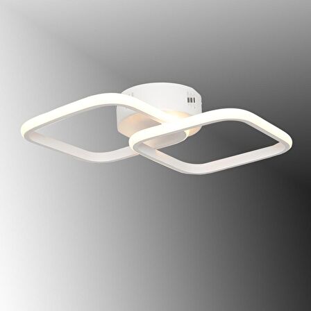 Tt405-2-by Mat Beyaz 2 Li Kare ( Beyaz Işık ) Led Avize
