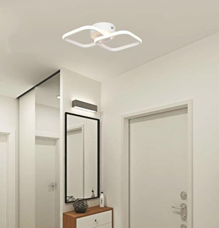 TT405-2-BY TT Aydınlatma Mat Beyaz 2 li Kare ( Gün Işığı ) Led Avize