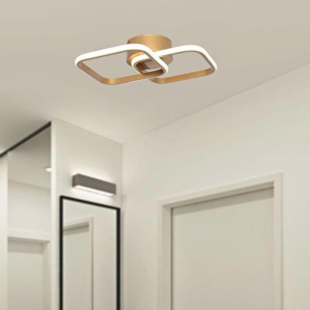 TT405-2-ESK TT Aydınlatma Eskitme Boyalı 2 li Kare  ( Gün Işığı ) Led Avize