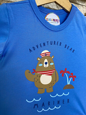 AYSBEBE ÇOCUK TİŞÖRT ADVENTURER BEAR AYI DESENLİ