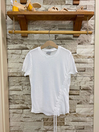 AYSBEBE BAĞCIKLI BLUZ + BOL PAÇA FİTİLLİ KUMAŞ PANTOLON KIZ ÇOCUK YAZLIK TAKIM