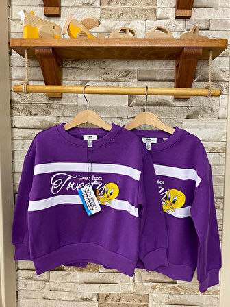 AYSBEBE Tweety Baskılı Kız Çocuk Sweatshirt