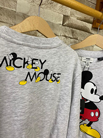 AYSBEBE Mickey Baskılı Kız Çocuk Sweatshirt