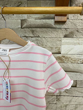 ÇİZGİLİ, PAMUK KUMAŞ, KIZ ÇOCUK TİŞÖRT