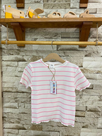 AYSBEBE ÇİZGİLİ KIZ TİŞÖRT