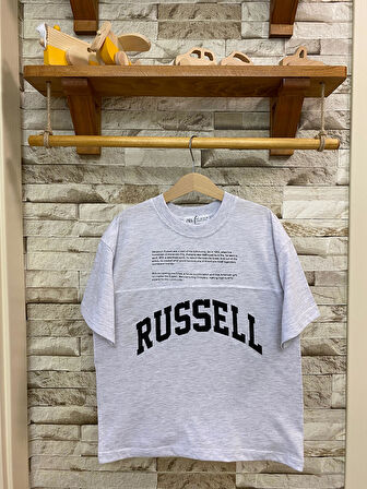 AYSBEBE RUSSELL BASKILI OVERSİZE KALIP ÇOCUK TİŞÖRT