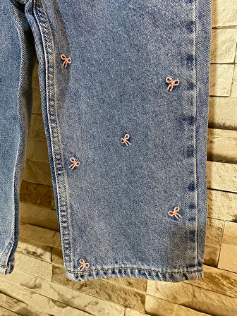 LACİEL PARİS FİYONK NAKIŞLI KIZ ÇOCUK KOT PANTOLON