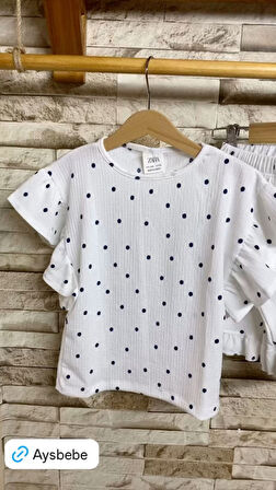 AYSBEBE PUANTİYELİ KIZ ÇOCUK YAZLIK TAKIM