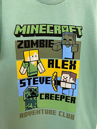 AYSBEBE MINECRAFT BASKILI ÇOCUK TİŞÖRT