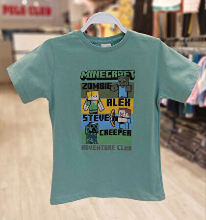 AYSBEBE MINECRAFT BASKILI ÇOCUK TİŞÖRT