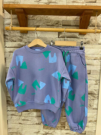 LACIEL PARIS NAVİ SLOGANLI OVERSIZE KIZ ÇOCUK EŞOFMAN TAKIM