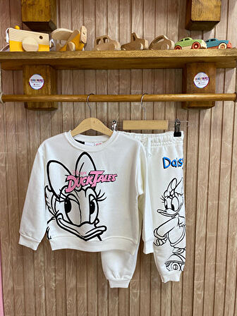 DUCK BASKILI KIZ ÇOCUK EŞOFMAN TAKIM