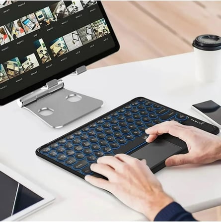 RGB Işıklı Kablosuz Bluetooth Klavye Mouse Seti Şarjlı Ultra Slim Tablet Telefon Windows Uyumlu