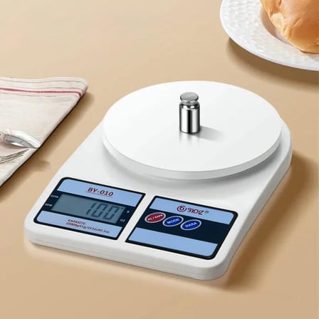 Terazi BY-010 Dijital Mutfak Terazisi - Mutfak Tartısı - Dara Alma Özellikli, LCD Ekran, Otomatik Kapanma Özelliği - 10 kg Kapasitesi 1 Gr Hassasiyetli Dijital Mutfak Tartısı