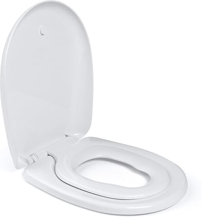 | Klozet oturağı, otomatik kapanmalı klozet kapağı, D/O şeklinde 2.0, çıkarılabilir klozet kapağı, beyaz (Junior)