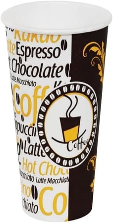 Excodi Cup - [ CUP ] 12 oz Siyah Kapaklı Karton Bardak - 300 ml - 100 Adet Kaliteli Kahve Bardağı, Sızdırmaz, El Yakmaz - Bej (Americano, Latte, Capuccino)
