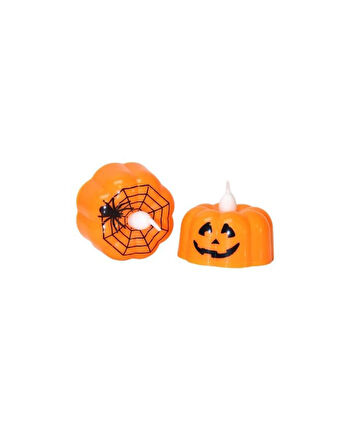 HALLOWEEN BALKABAĞI MİNİ PİLLİ MUM 2'Lİ AST6638