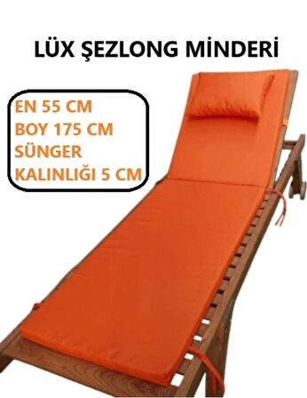 LÜKS ŞEZLONG MİNDERİ YASTIKLI 5CM SÜNGER TURUNCU