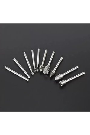 Dremel Uyumlu Mini Oyma Gravür Uç Seti 10'lu Ahşap Metal Plastik için, 7430000722462