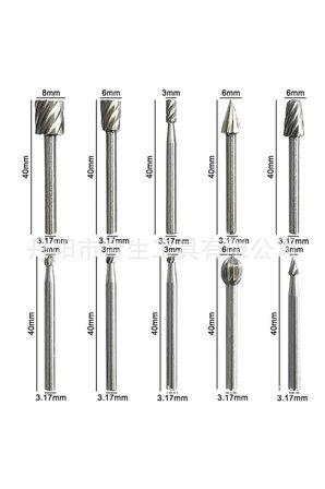 Dremel Uyumlu Mini Oyma Gravür Uç Seti 10'lu Ahşap Metal Plastik için, 7430000722462