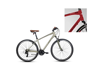 CARRARO SPORTIVE 220 ERKEK ŞEHİR BİSİKLETİ 406H V 28 JANT 21 VİTES MAT KROM KIRMIZI SİYAH BEYAZ