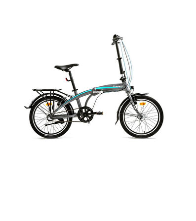 BİSAN FX 3500-NX3 KATLANIR BİSİKLET 32CM V 20 JANT NEX.3 VİTES METALİK GRİ MAVİ