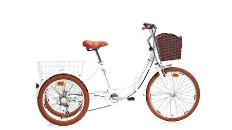 CARRARO CARAVAN KARGO KATLANIR ŞEHİR BİSİKLETİ 410H V 24 JANT 6 VİTES ALTIN BEYAZ SİYAH KAHVERENGİ