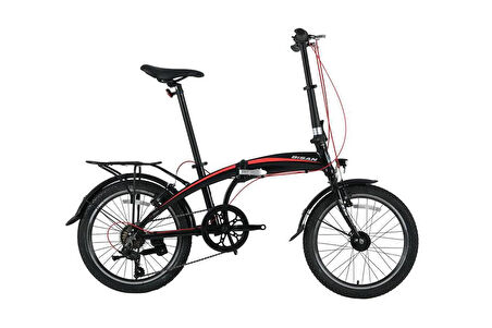 BİSAN FX 3500-TOURNEY KATLANIR BİSİKLET 32CM V 20 JANT 7 VİTES SİYAH KIRMIZI