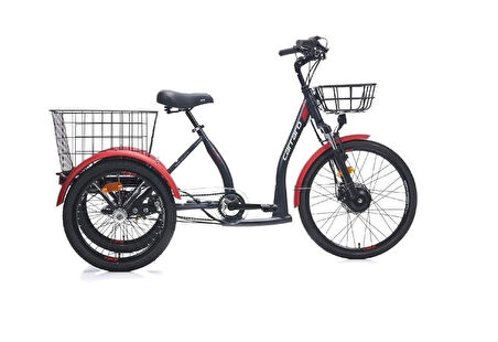 CARRARO E-LINE ePACK 2.1 UNISEX BİSİKLET 410H HD 24 JANT NEX.3 VİTES MAT SİYAH KIRMIZI GRİ