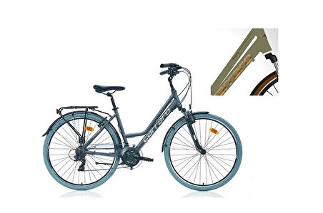 CARRARO ELITE 705 KADIN ŞEHİR BİSİKLETİ 460H V 28 JANT 21 VİTES MAT METALİK AÇIK YEŞİL KAHVE BAKIR