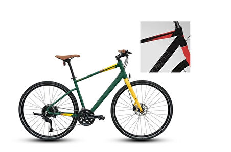 CARRARO SPORTIVE 328C ERKEK ŞEHİR BİSİKLETİ 440H HD 28 JANT 18 VİTES MAT SİYAH KIRMIZI