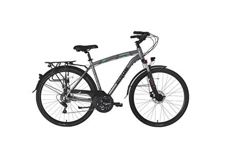 BİSAN COMFORTLİNE ERKEK ŞEHİR BİSİKLETİ 52CM MD 28 JANT 21 VİTES METALİK GRİ YEŞİL