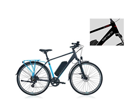 CARRARO E-LINE eLIFE 2.1 ERKEK ŞEHİR BİSİKLETİ 470H HD 28 JANT 7 VİTES MAT SİYAH KIRMIZI GÜMÜŞ